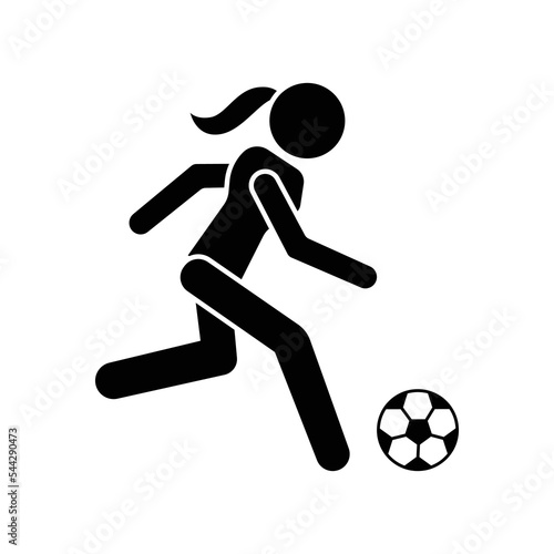 woman football player icon vector