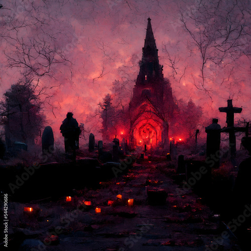 satanic church at night © Роман 666
