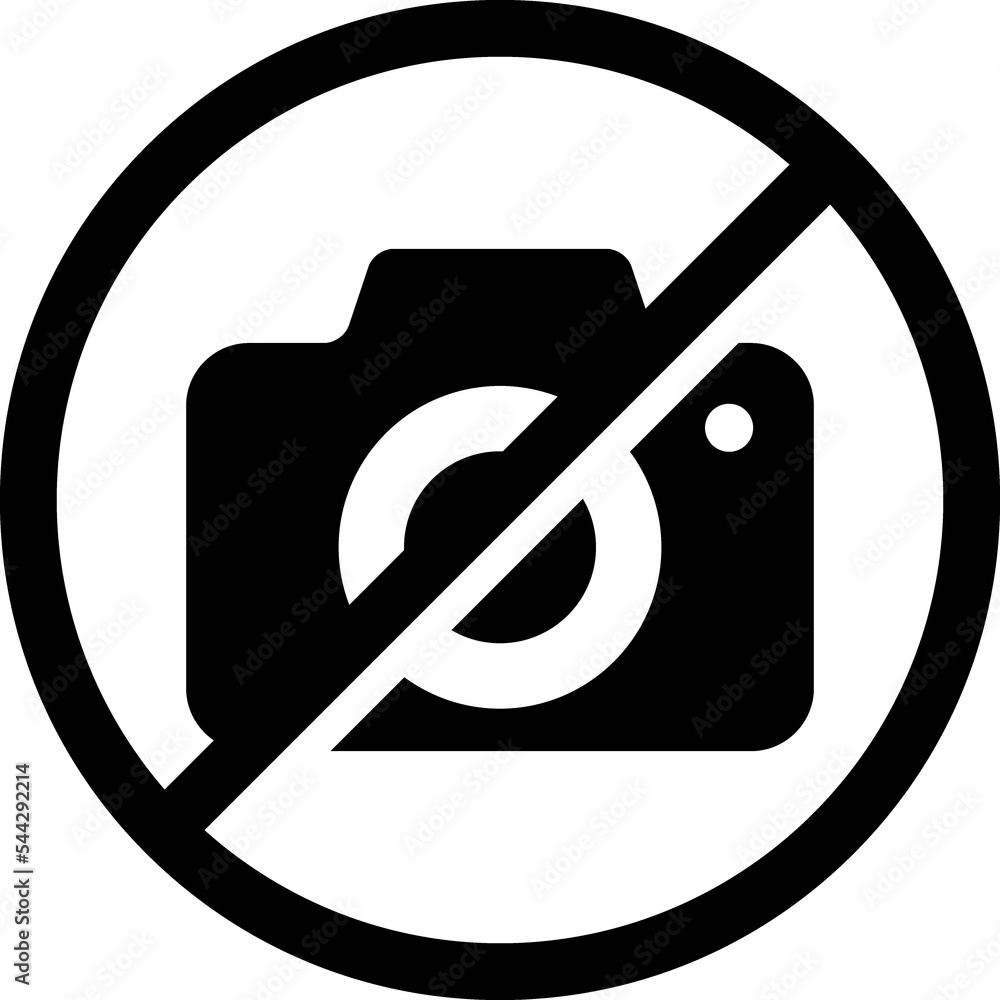 Crossed Camera Symbol. No Photo Sign Crossed Camera Symbol. No Photo Sign