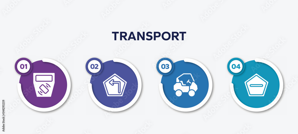 infographic element template with transport filled icons such as ticket validator, left turn, all terrain, do not enter vector. infographic element template with transport filled icons such as ticket validator, left turn, all terrain, do not enter vector.
