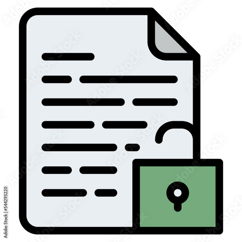 unlock file document digital icon