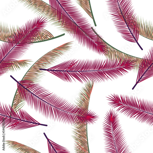 Summer feather plumage vector ornament. Creative wallpaper. Airy natural feat...