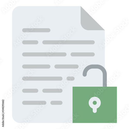 unlock file document digital icon