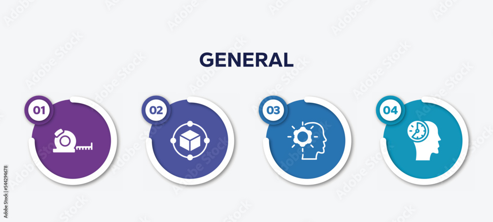 infographic element template with general filled icons such as tape measure, model preparation, realization, patience vector. infographic element template with general filled icons such as tape measure, model preparation, realization, patience vector.