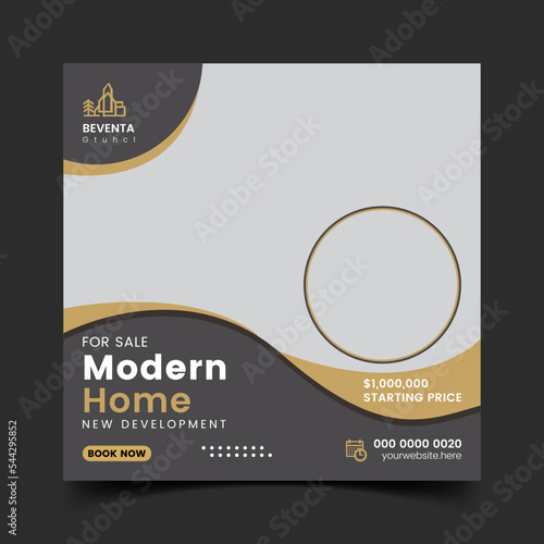 Home sale social media post banner template.