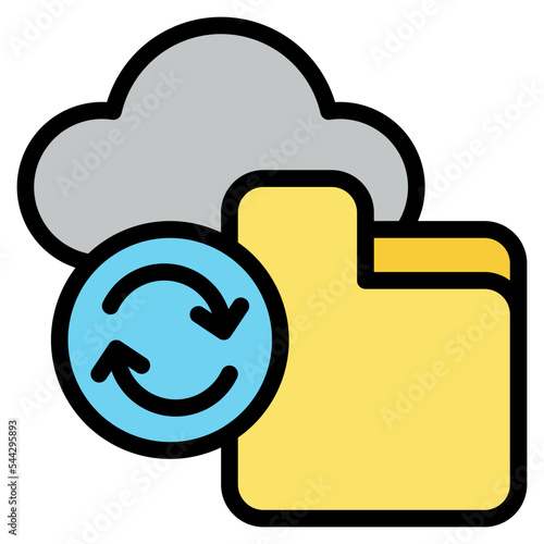 sync folder file document digital icon