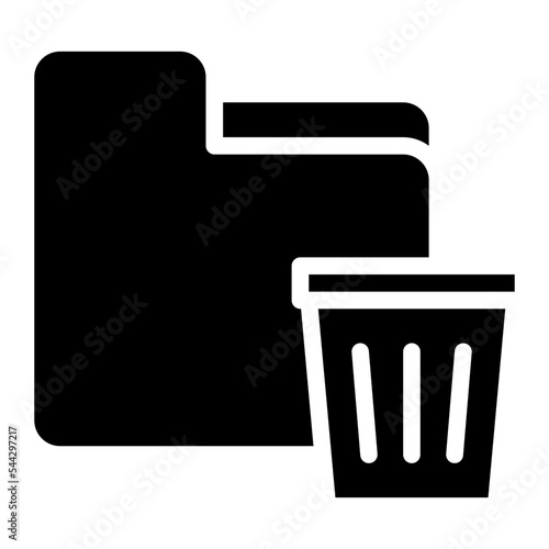 trash folder file document digital icon