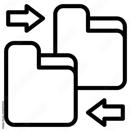 merge folder file document digital icon