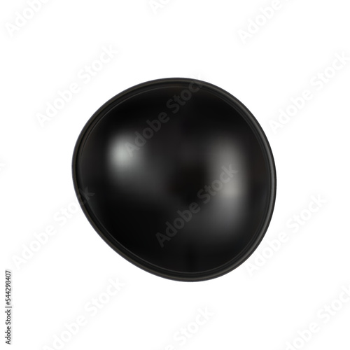 Empty Black Bowl Isolated, Dark Bowl on White Background Top View