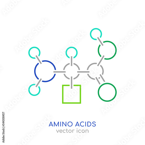 Amino acids icon. Colorful sign. Editable vector illustration.
