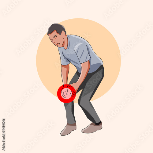 man knee injury sprain unable to walk, limping while walking 