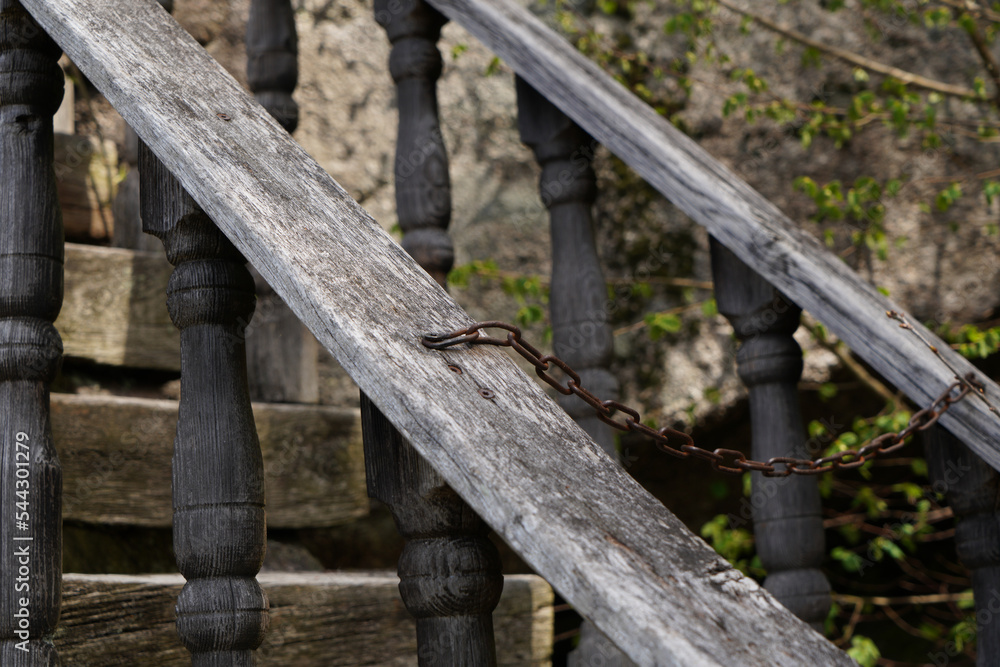 Farmhouse with lots of wood and stone