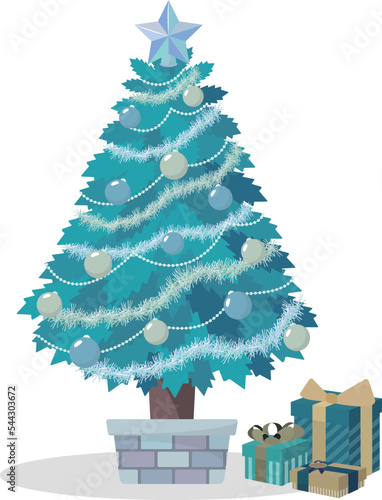 ÂØíËâ≤„ÅÆ„Åä„Åó„ÇÉ„Çå„Å™„ÇØ„É™„Çπ„Éû„Çπ„ÉÑ„É™„Éº„ÅÆ„Éô„ÇØ„Çø„Éº„Ç§„É©„Çπ„ÉàÁ¥†Êùê_„Éó„É¨„Çº„É≥„Éà„ÅÇ„Çä