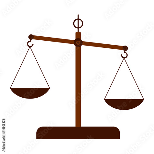 Scales icon. Flat libra on white background. Vector illustration. EPS 10.