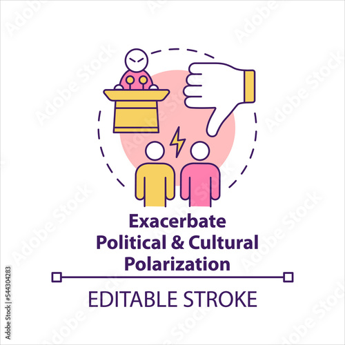 Tablou pe pânză Exacerbate political and cultural polarization concept icon