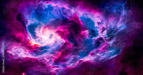Colorful illustration of nebula in space as background wallpaper design