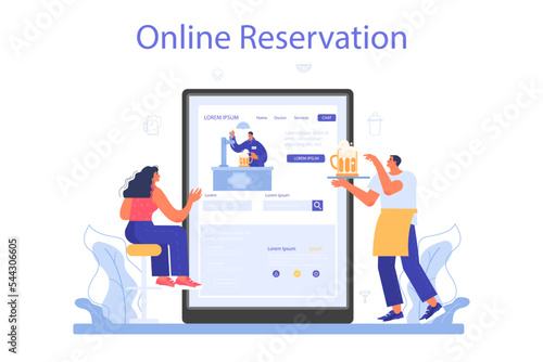 Bartender online service or platform. Barman preparing alcoholic
