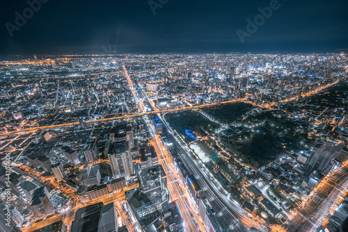 あべのハルカス展望台からの美しい大阪夜景　【大阪夜景】 photo