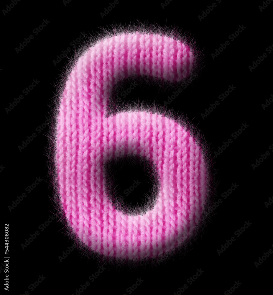 numbers with pink wool texture numbers with pink wool texture