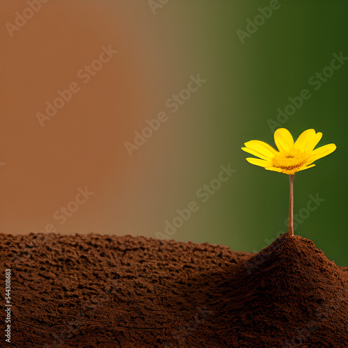 lonely flower in the sand, climate crisis, nature takeover, water crisis, global warming, earth\'s soil, global pollution