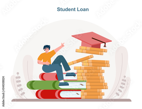 Student loan type. Bank-offered financing of studying. Loan application,