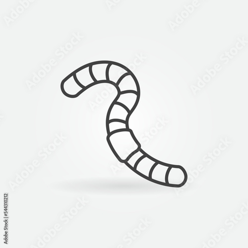 Worm vector concept line icon - Earthworm linear sign