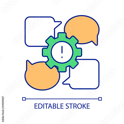 Communication issues RGB color icon. Chatting overload. Digital networking problems. Online messages. Isolated vector illustration. Simple filled line drawing. Editable stroke. Arial font used