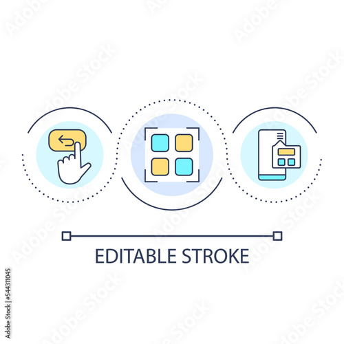 Undo button loop concept icon. User control and freedom. Prevent data loss. UX design principle abstract idea thin line illustration. Isolated outline drawing. Editable stroke. Arial font used