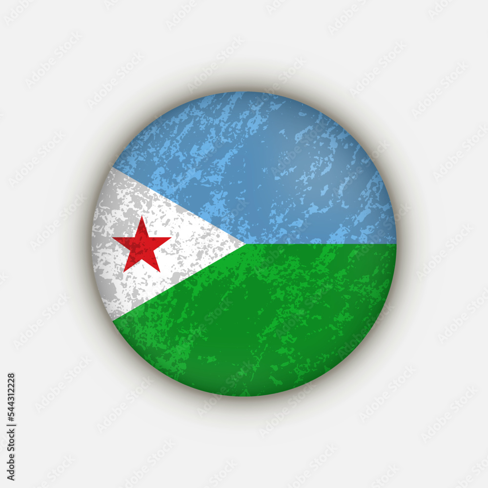 Naklejka premium Country Djibouti. Djibouti flag. Vector illustration.