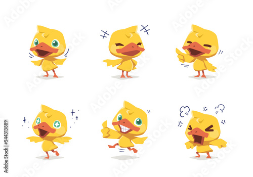 set of animal cartoon character mascot DUCK collection