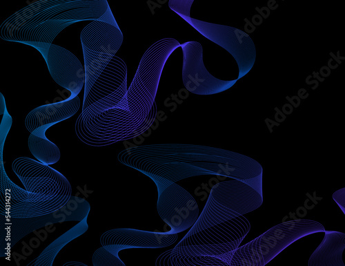 Abstract futuristic background - hair lines, waves, overflow in free movement. Vector illustration