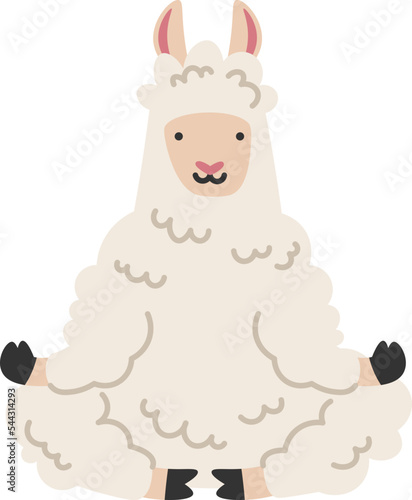 Lama meditating icon. Vector illustration