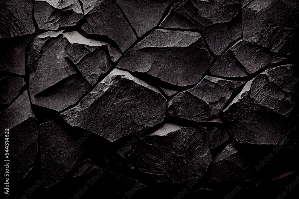 Very Dark and grey grainy stone texture illustration - obrazy, fototapety, plakaty 