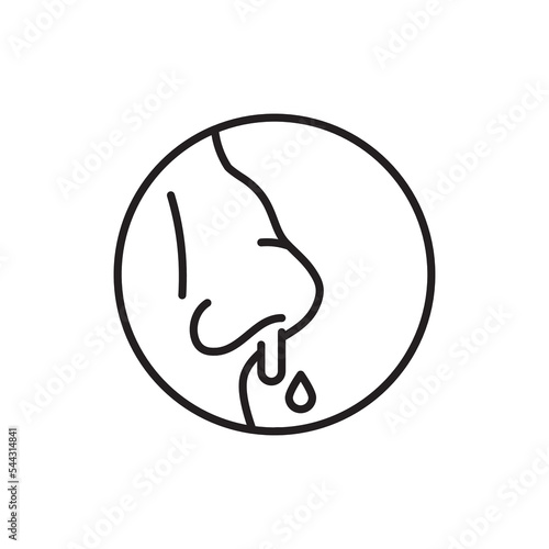Broken nose color line icon. Pictogram for web page