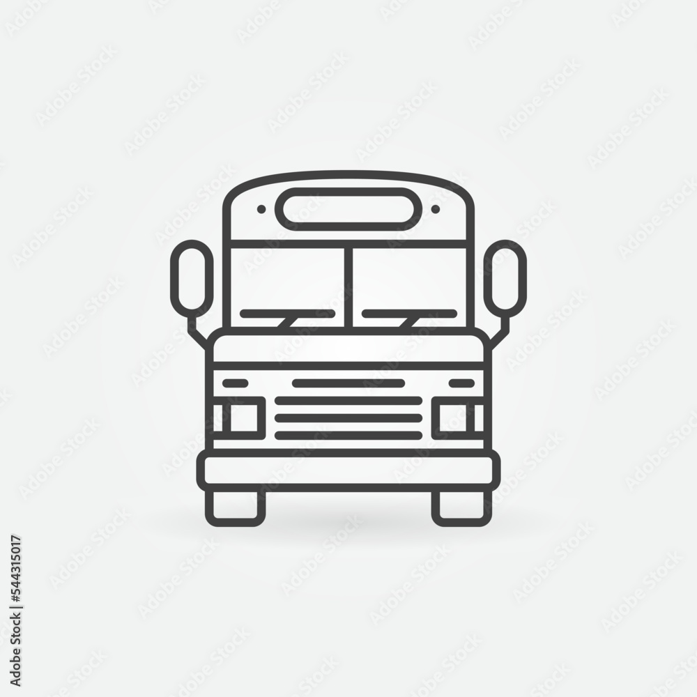 Retro School Bus linear vector concept minimal icon or sign Retro School Bus linear vector concept minimal icon or sign
