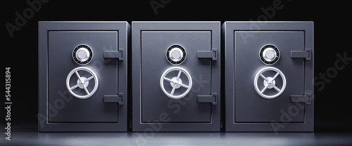 Φωτογραφία Row of closed safe deposits