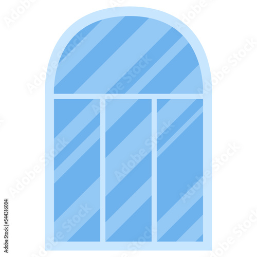 Closed window, glass frame interior construction isolated. Vector flat cartoon illustration