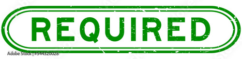 Fotografia Grunge green required word rubber seal stamp on white background