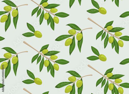 Seamless pattern with green olives. Beautiful nature texture.