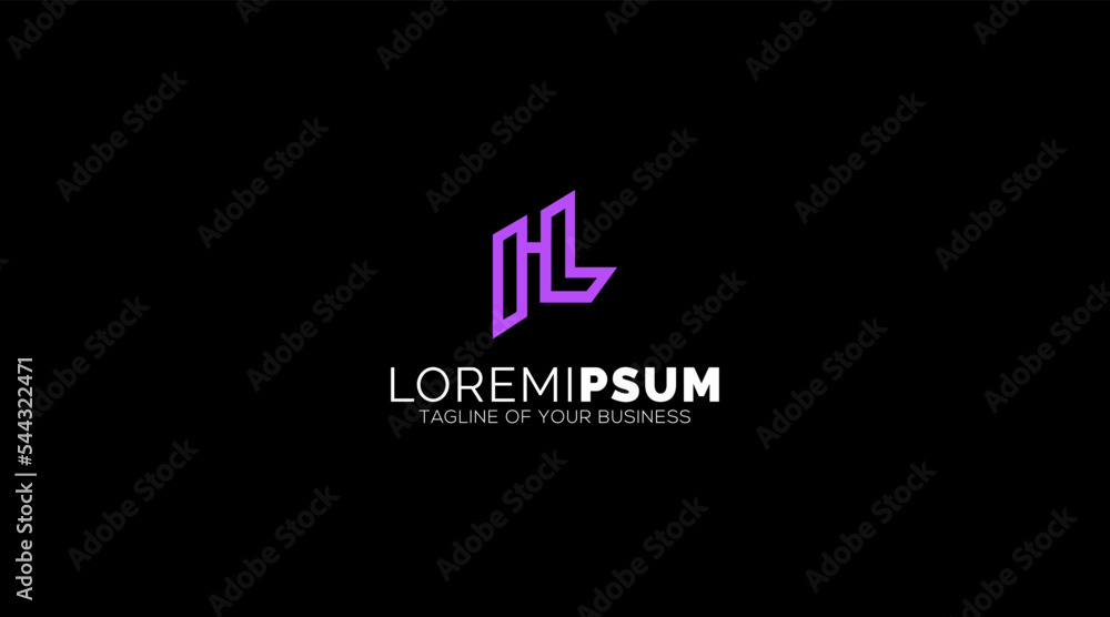 Fototapeta premium HL, LH, H, L Letters Logo design Abstract Monogram vector
