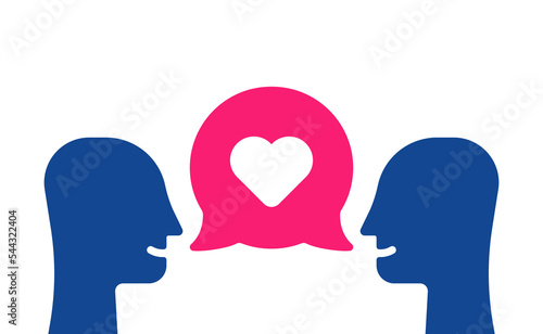 happy people talking about love or romance