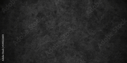Black stone concrete wall grunge texture and backdrop background anthracite panorama. Panorama dark grey black slate background or texture. 