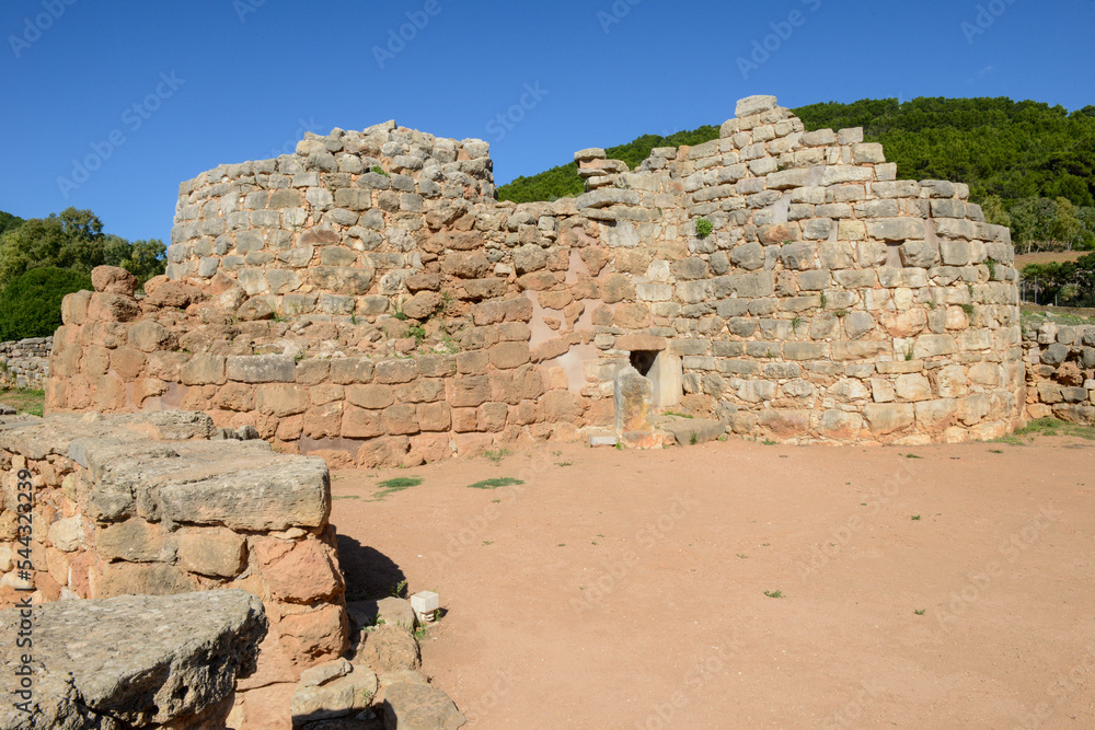 View at the archaeological site of Palmavera on Sardinia, Italy