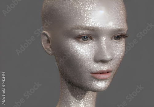Digital Illustration of a Mannequin With Glitter