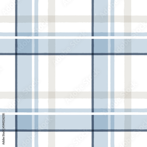 Gingham seamless pattern. watercolor plaid stripes, Vector checkered paint brush lines. Tartan texture for spring picnic table cloth, shirts, plaid, clothes, blankets, paper.