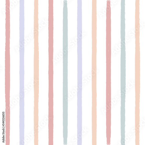 Pink stripes pattern, vector girly stripe seamless background, childish pastel brush strokes. cute baby paintbrush lines backdrop
