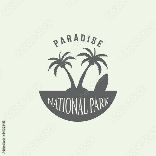 paradise palm vintage logo minimalist illustration surf oscar