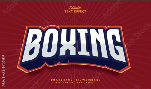 Boxing editable text effect vector style