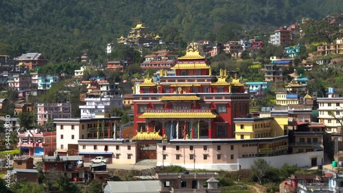 A view of Samye Memorial Monastery in the green valley in the town of Dakshinkali, Nepal. photo