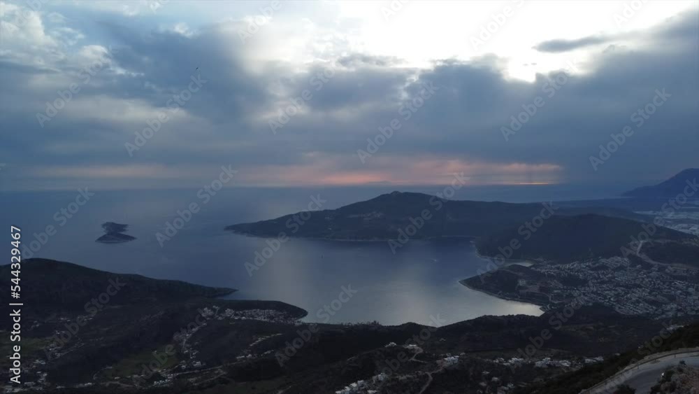 Aerial scenery view of the Kalkan area in Kas, Antalya, Turkey Aerial scenery view of the Kalkan area in Kas, Antalya, Turkey
